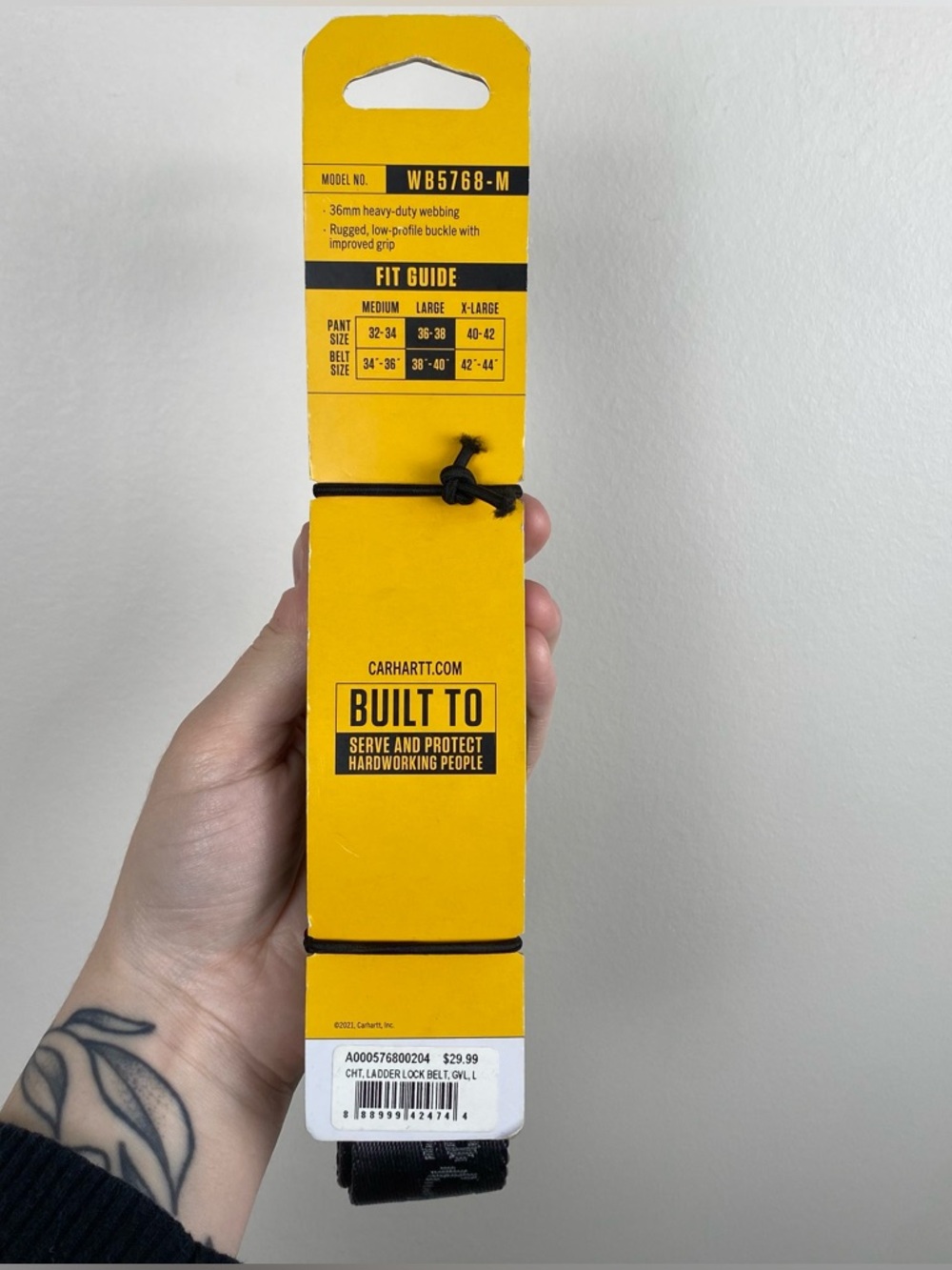 NWT Carhartt Men's Nylon Webbing Ladder Lock Belt - Charcoal Gray size Large - Picture 3 of 5